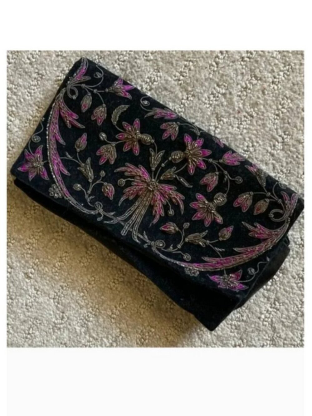 Vintage Ganeshi Lall & Son zardozi embroidered clutch.